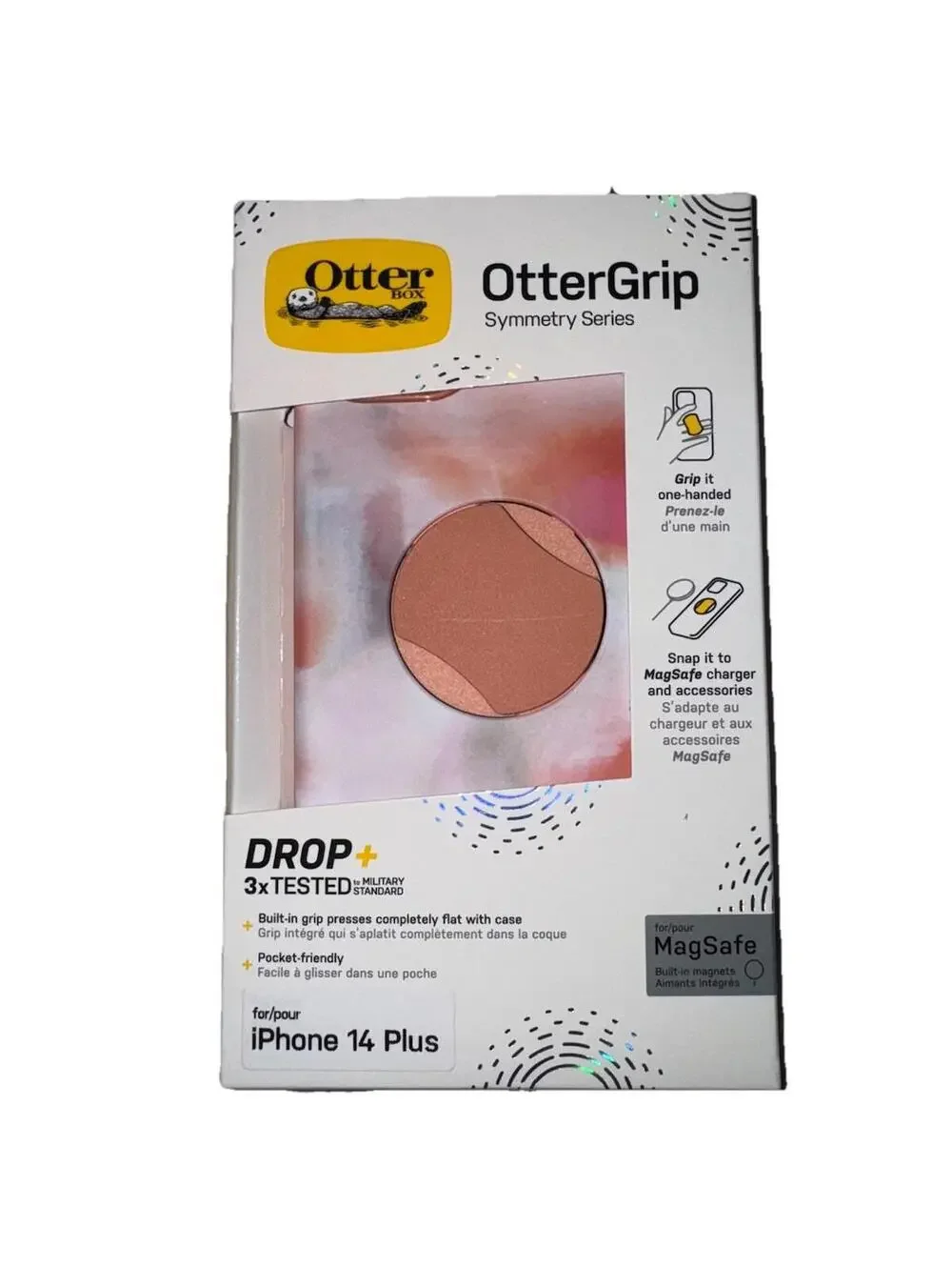 OtterBox OtterGrip SYMMETRY SERIES Case for iPhone 14 Plus - Peaches (Orange)
